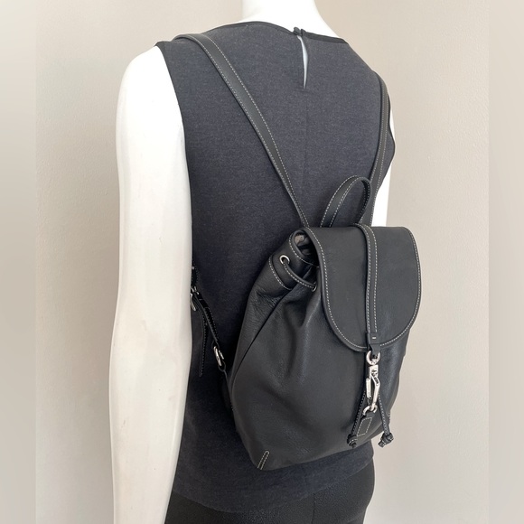 Rare Vintage Coach Legacy Studio 09368 Black Leather Drawstring Backpack Purse - Picture 7 of 12